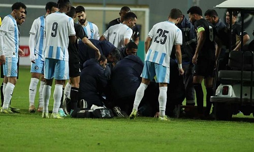 هاني أبوريدة يطمئن على الحالة الصحية لـ محمد حمدي لاعب بيراميدز