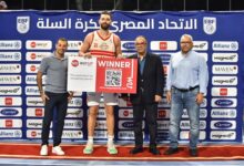 أحمد إسماعيل يتوج بجائزة رجل مباراة الأهلي والزمالك في كأس مصر لكرة السلة