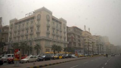 رياح وأتربة تضرب الإسكندرية